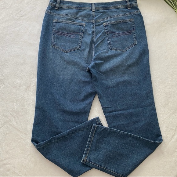 Plus Size 14 Jeans Blue Style & Co Denim, Slim Leg Hi-Rise EUC - Picture 11 of 13